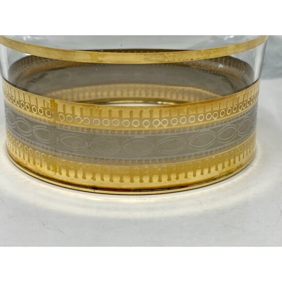 Set 4 Cristalleria Fratelli Fumo Wine Glasses Italy Gold & Platinum Banded MCM - Picture 6 of 8